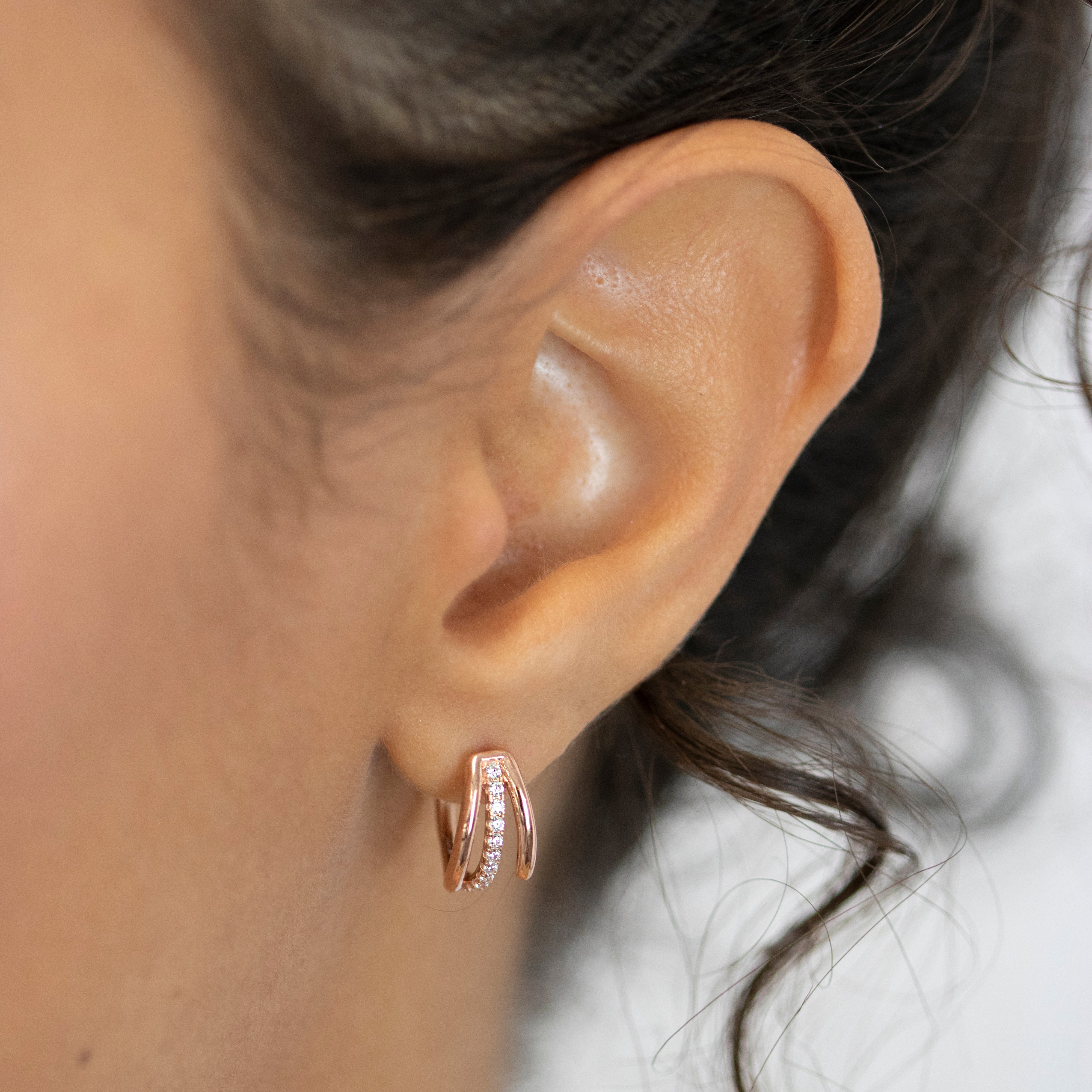 Echtgold Ohrring Passer Rosé
