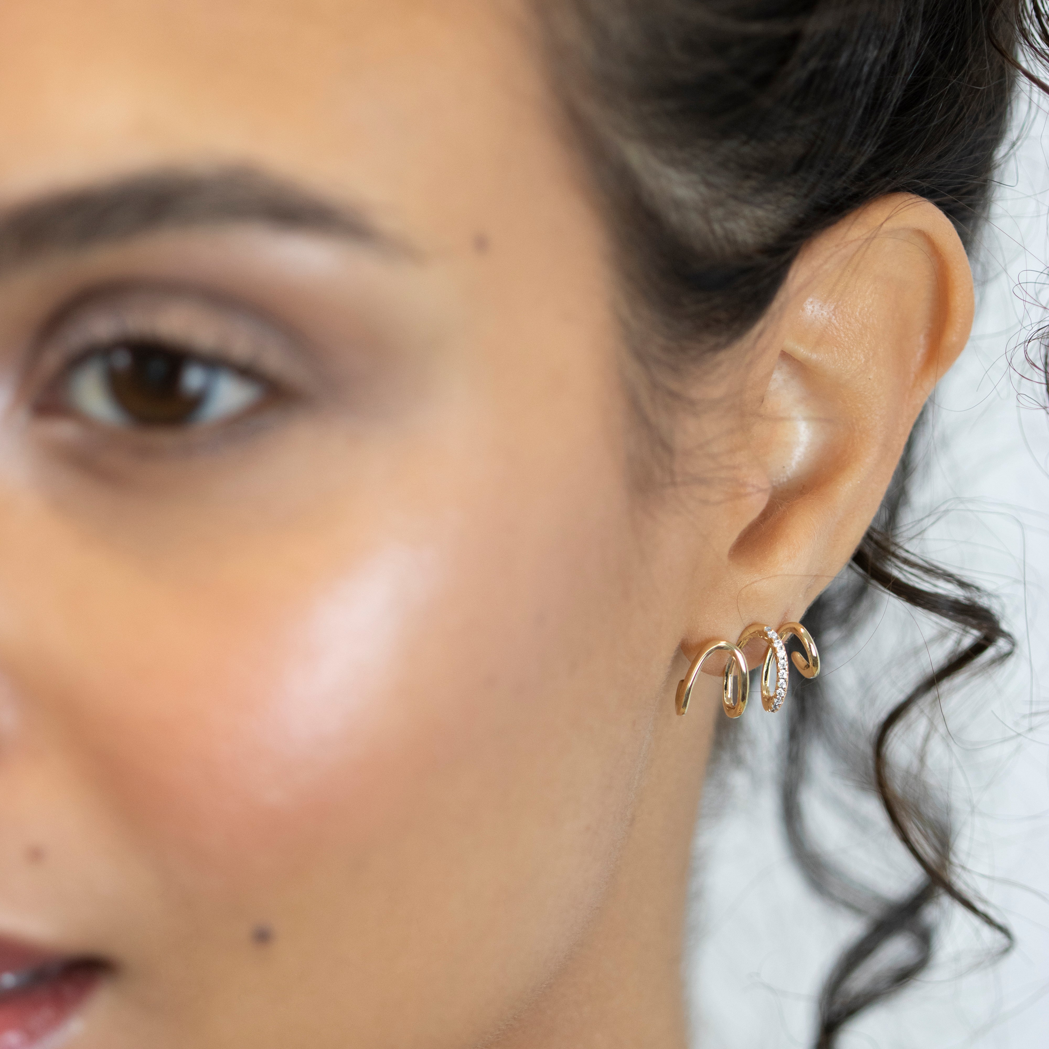 Echtgold Ohrring volute