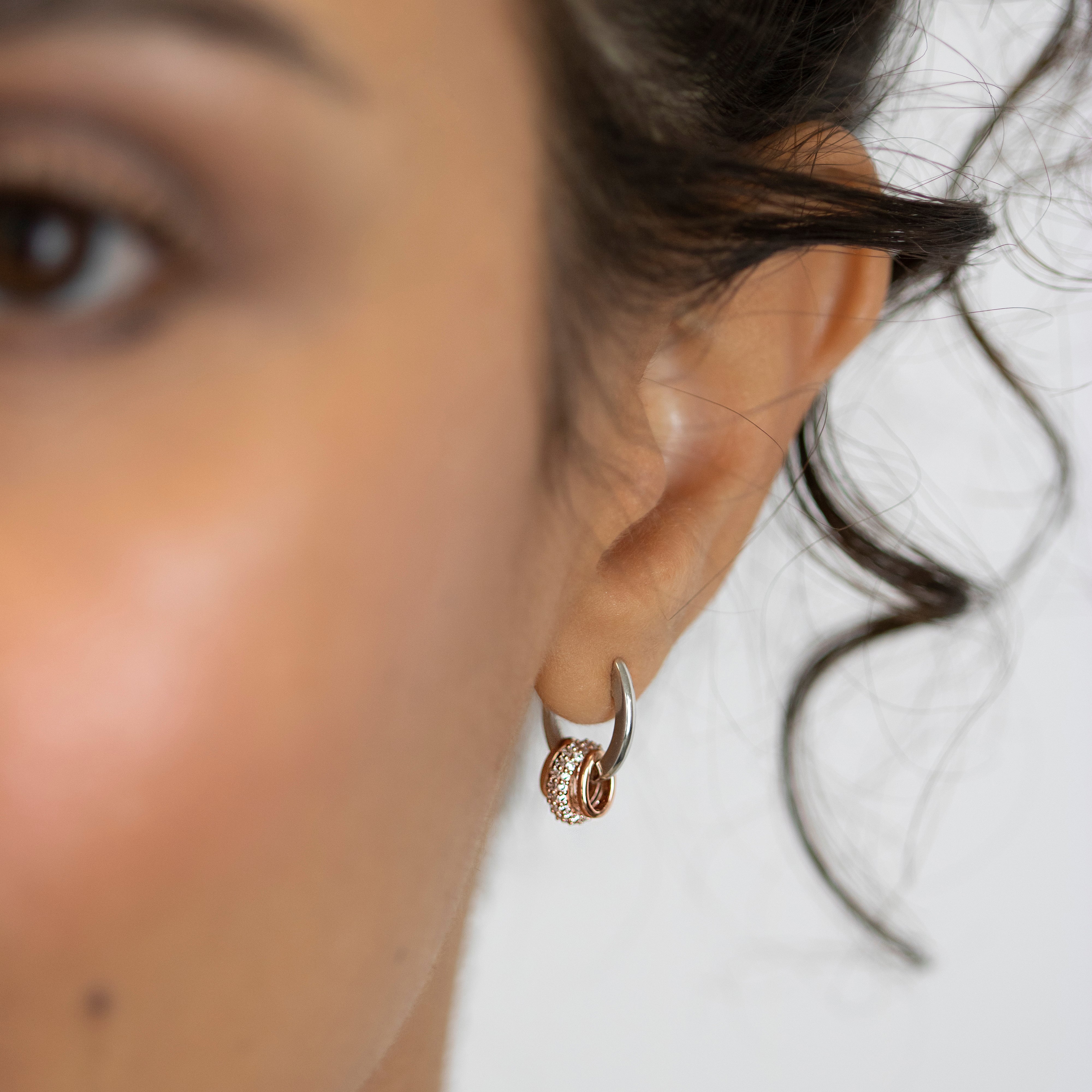 Echtgold Ohrring pendentif Rosé