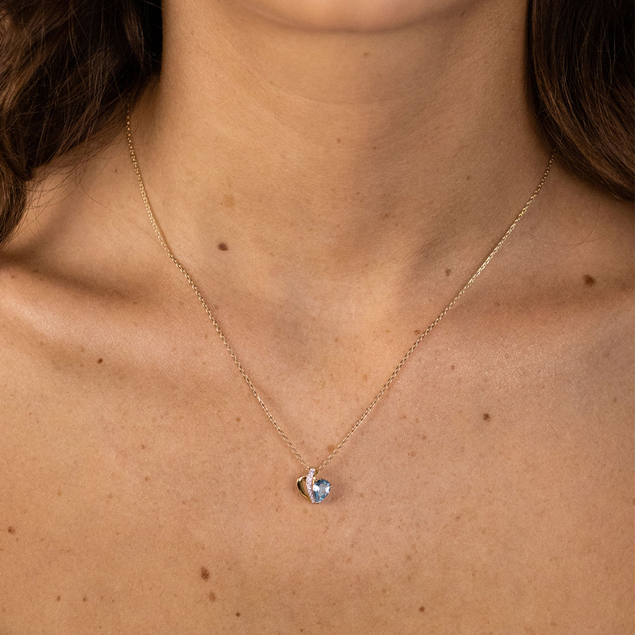 Echtgold Collier Bleu Chérie