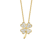 Echtgold Collier Trèfle