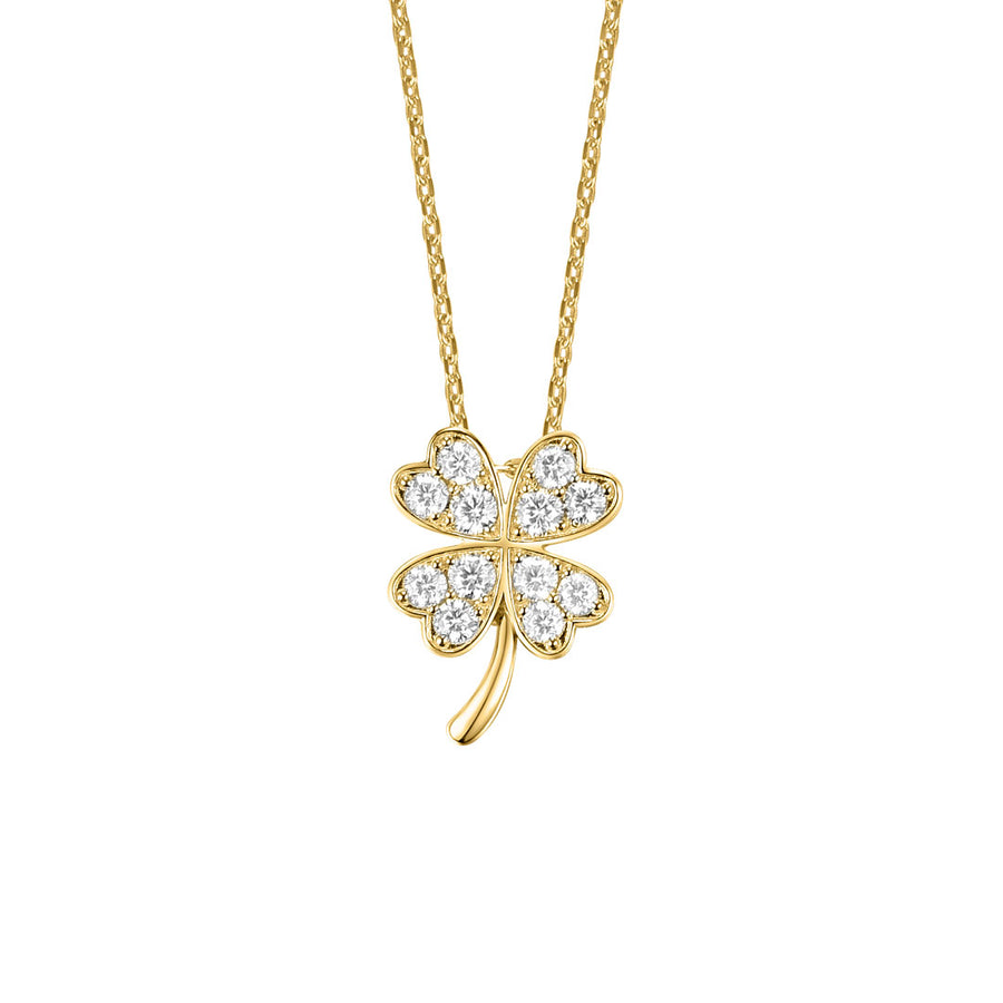 Echtgold Collier Trèfle