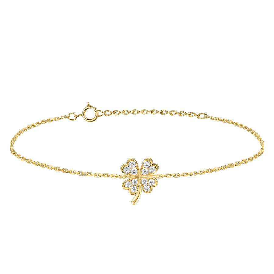 Echtgold Armband Trèfle