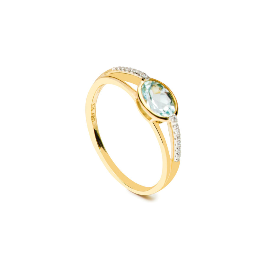 Echtgold Ring Icy Blue