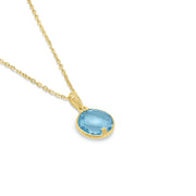 Echtgold Halskette Aquamarine