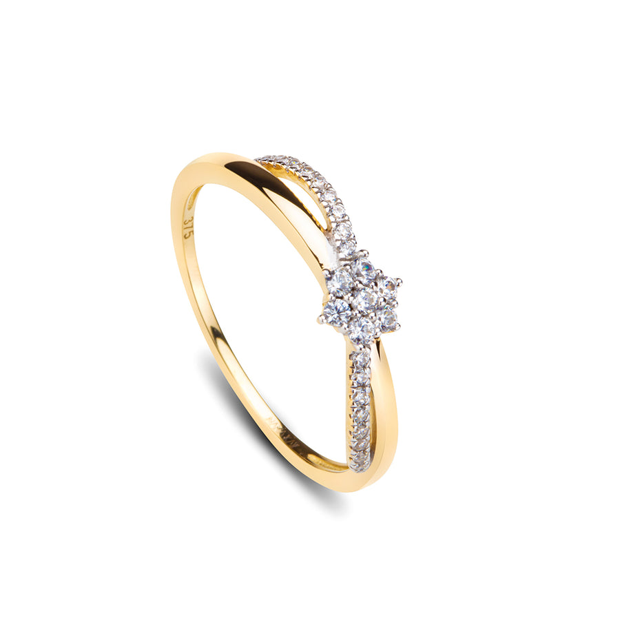 Echtgold Ring Étoile Filante