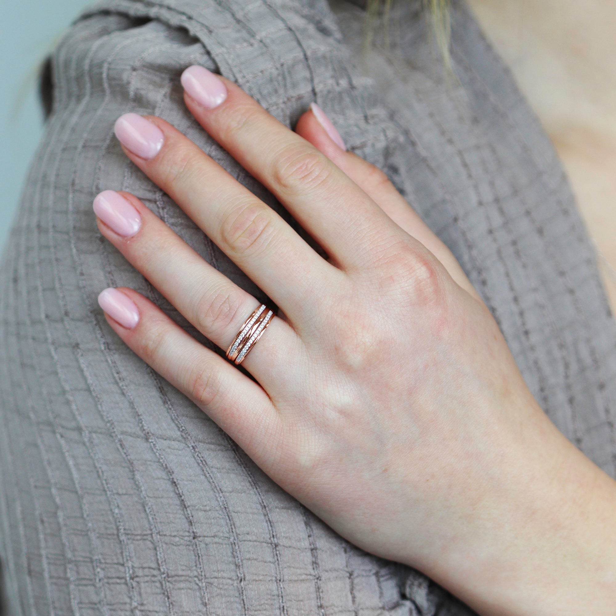 Echtgold Ring Jumelle