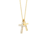 Echtgold Halskette Croix