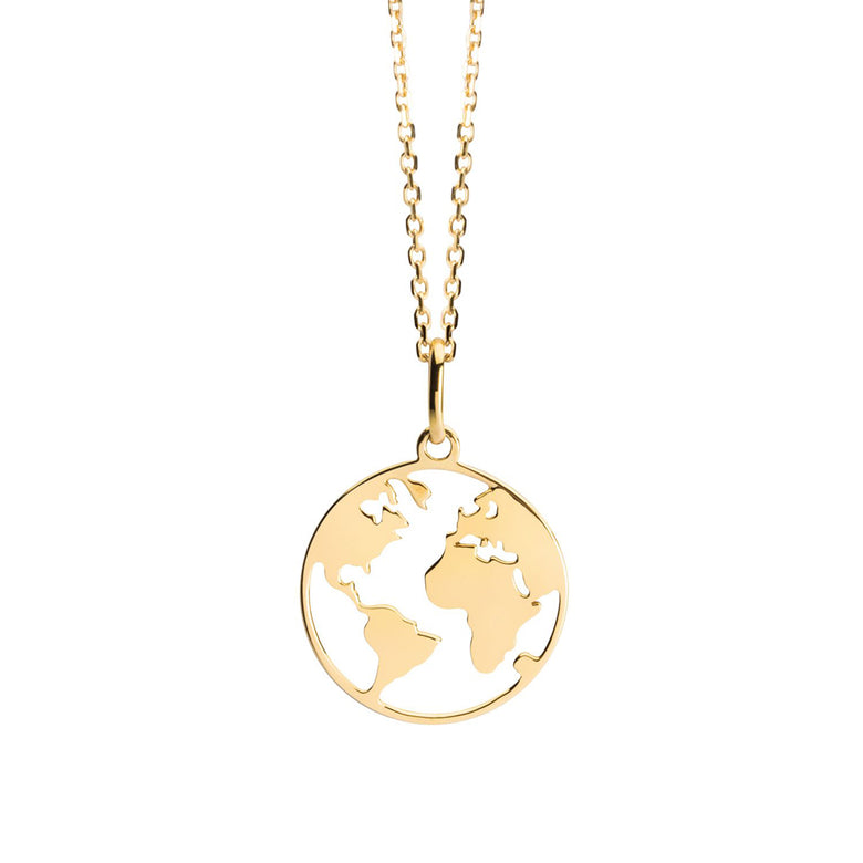 Nana Kay Echtgold Halskette World Map